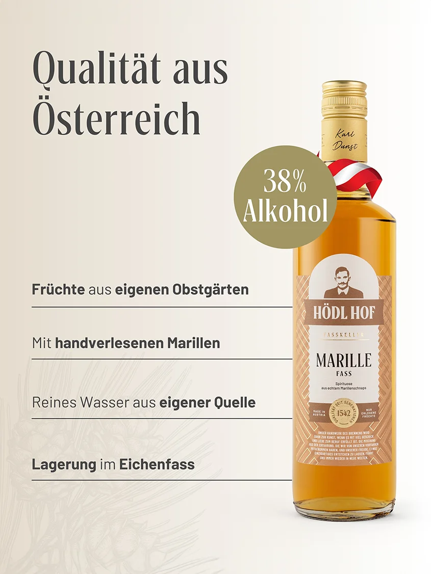 Hödl Hof Marille Fass Schnaps Fassgelagert | 38% Vol. | 0,7l
