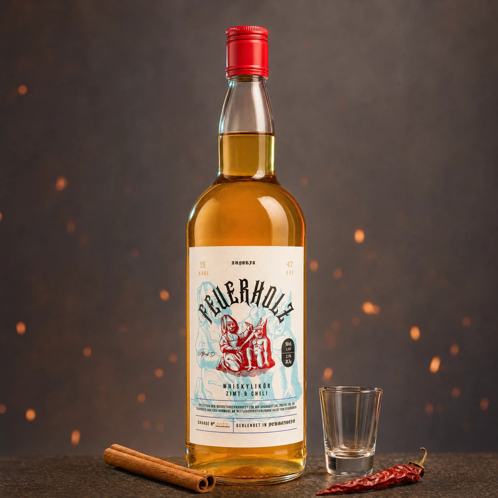 Feuerholz Whiskylikör mit Zimt & Chili | 33% Vol. | 1,0l