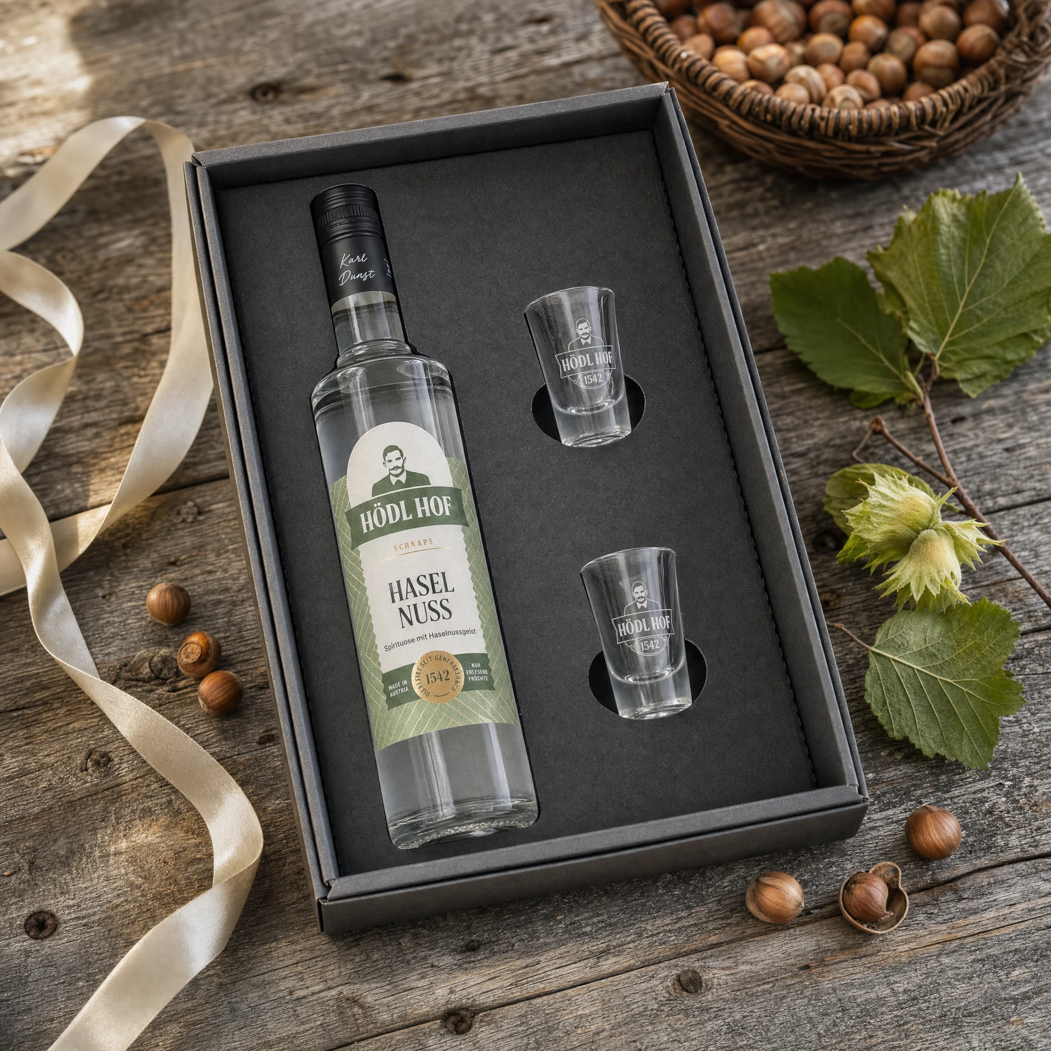 Hödl Hof Geschenkset Haselnuss Schnaps | 0,7l