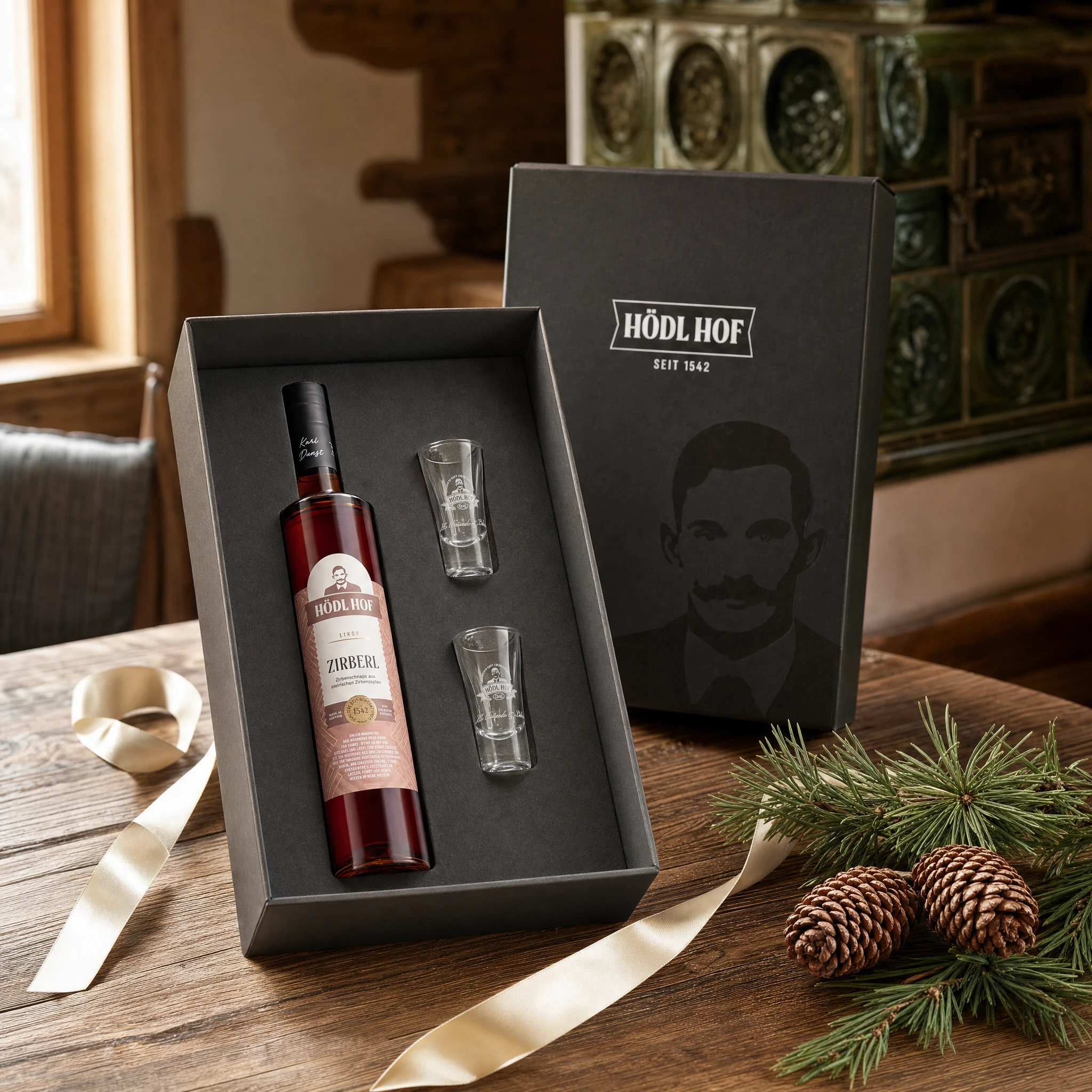 Hödl Hof Geschenkset Zirbenschnaps „Zirberl“ | 0,5l