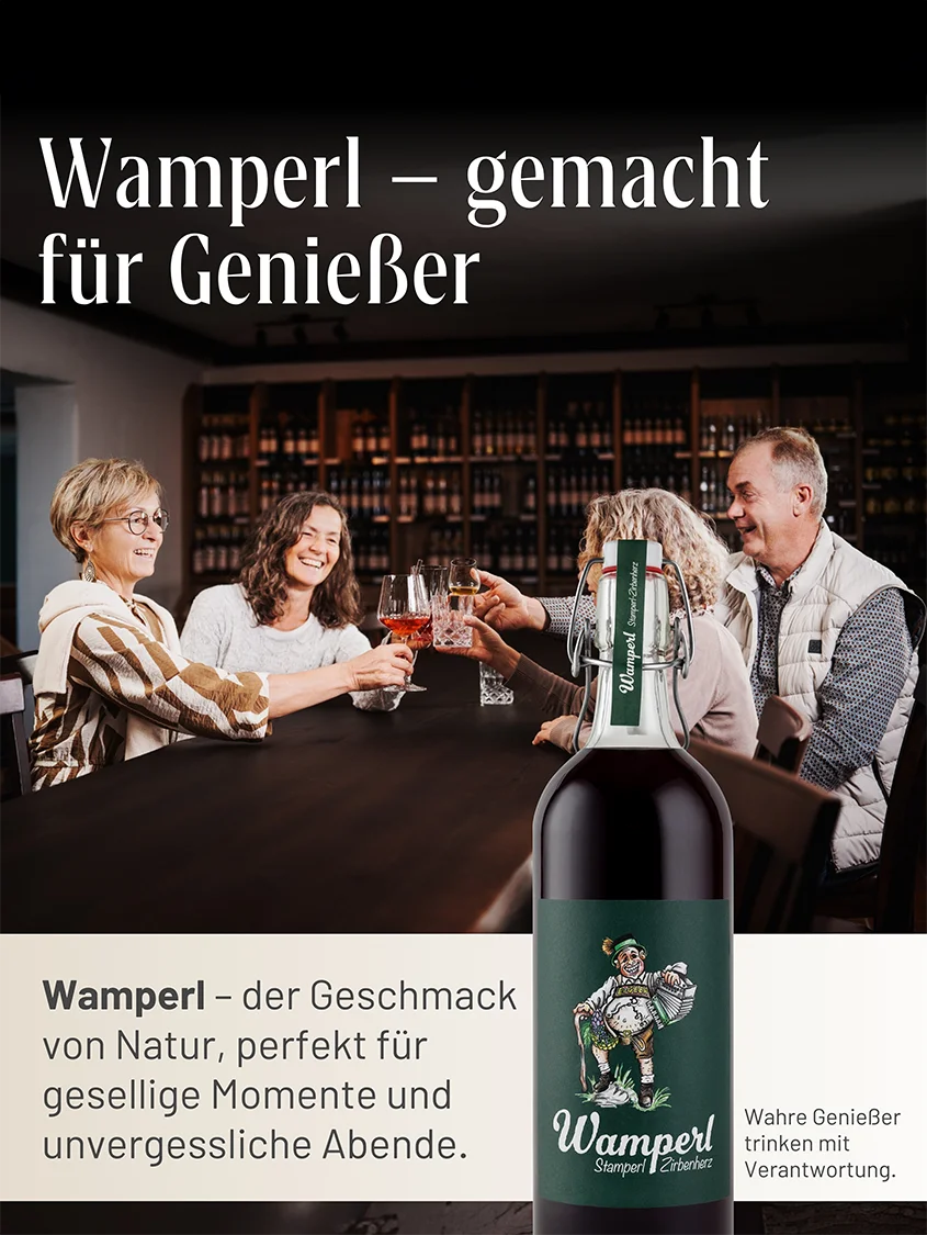 Hödl Hof Wamperl Stamperl Zirbenherz Likör | 25% Vol. | 1,0l