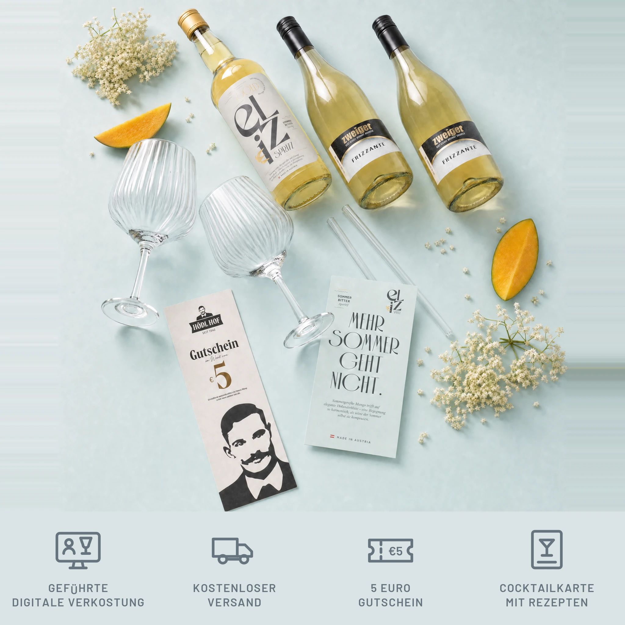Eliz Sprizz Mango-Holünderblüte Aperitif Premium Vorteil Set | 16% Vol.