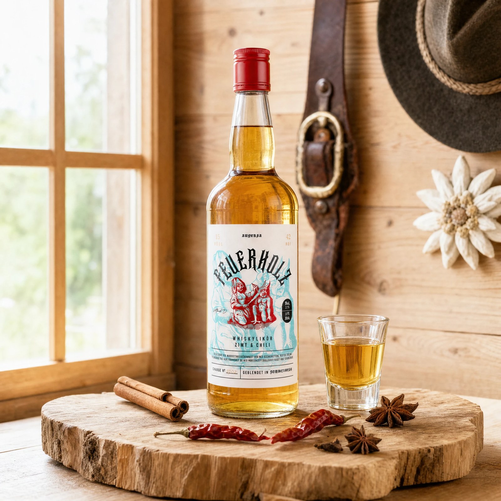Feuerholz Whiskylikör mit Zimt & Chili | 33% Vol. | 0,7l