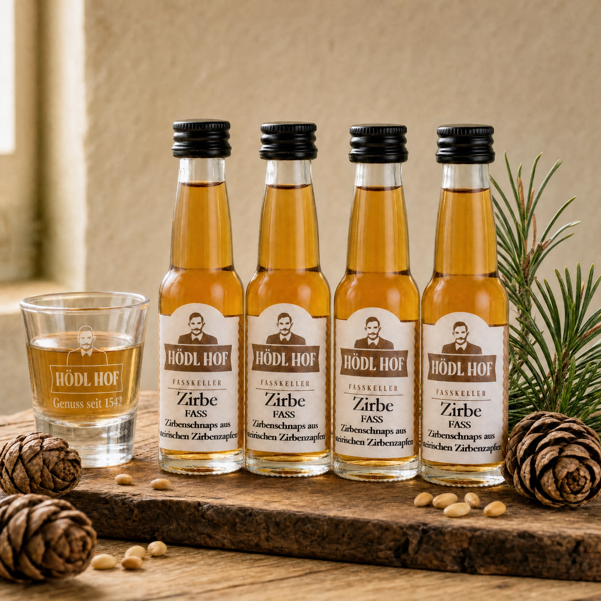 Hödl Hof Alte Zirbe Schnaps | 38% Vol. | 24x0,02l