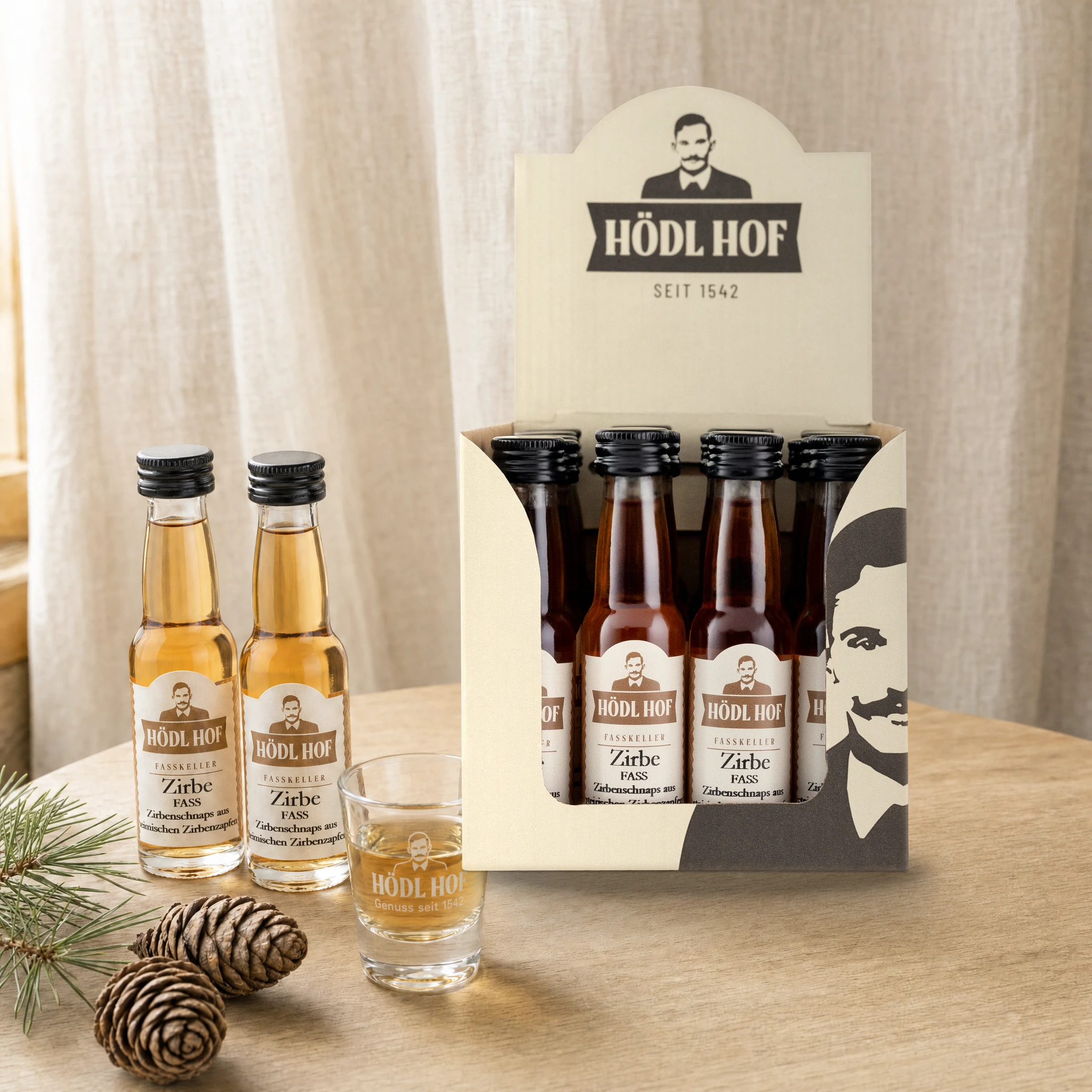 Hödl Hof Alte Zirbe Schnaps | 38% Vol. | 24x0,02l