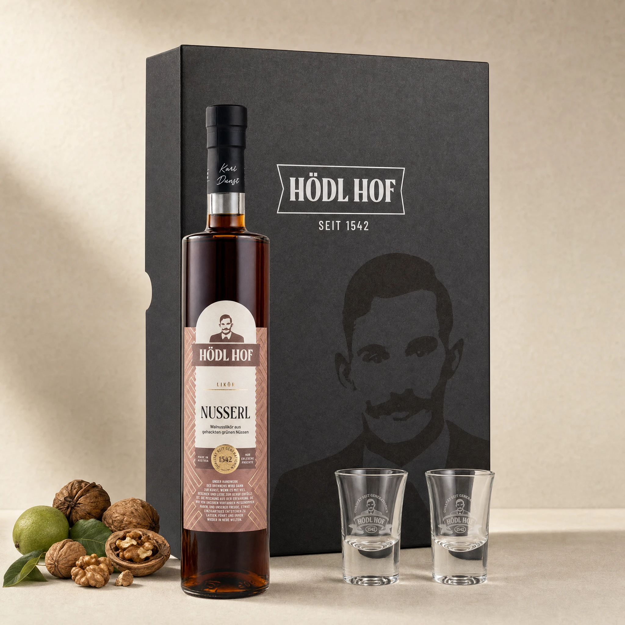 Hödl Hof Geschenkset Walnuss Likör "Nusserl" | 0.5l