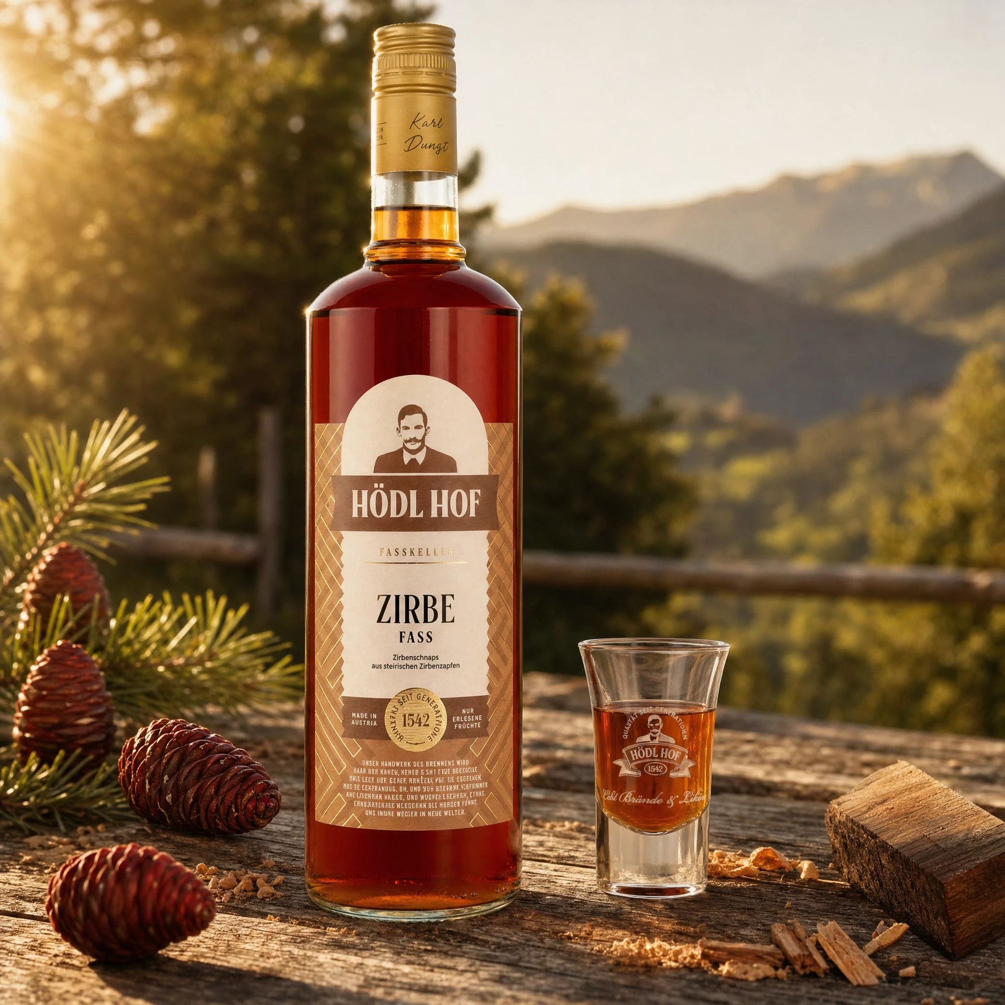 Hödl Hof Alte Zirbe Schnaps | 38% Vol. | 1,0l