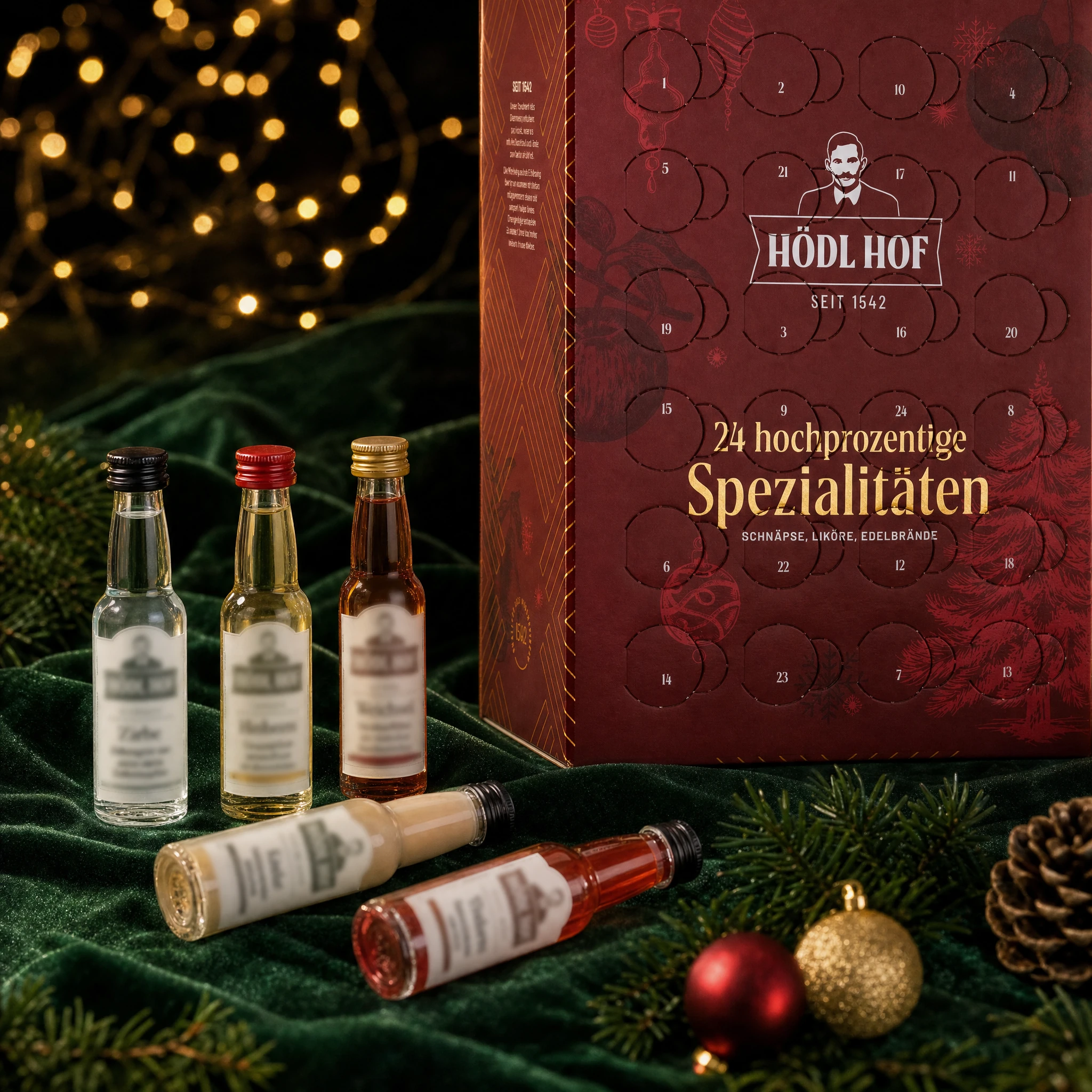 Hödl Hof Adventkalender 2026 | Vol. 31,7% | 24 ausgesuchte Miniaturen 0,02l (mit neuen Sorten)