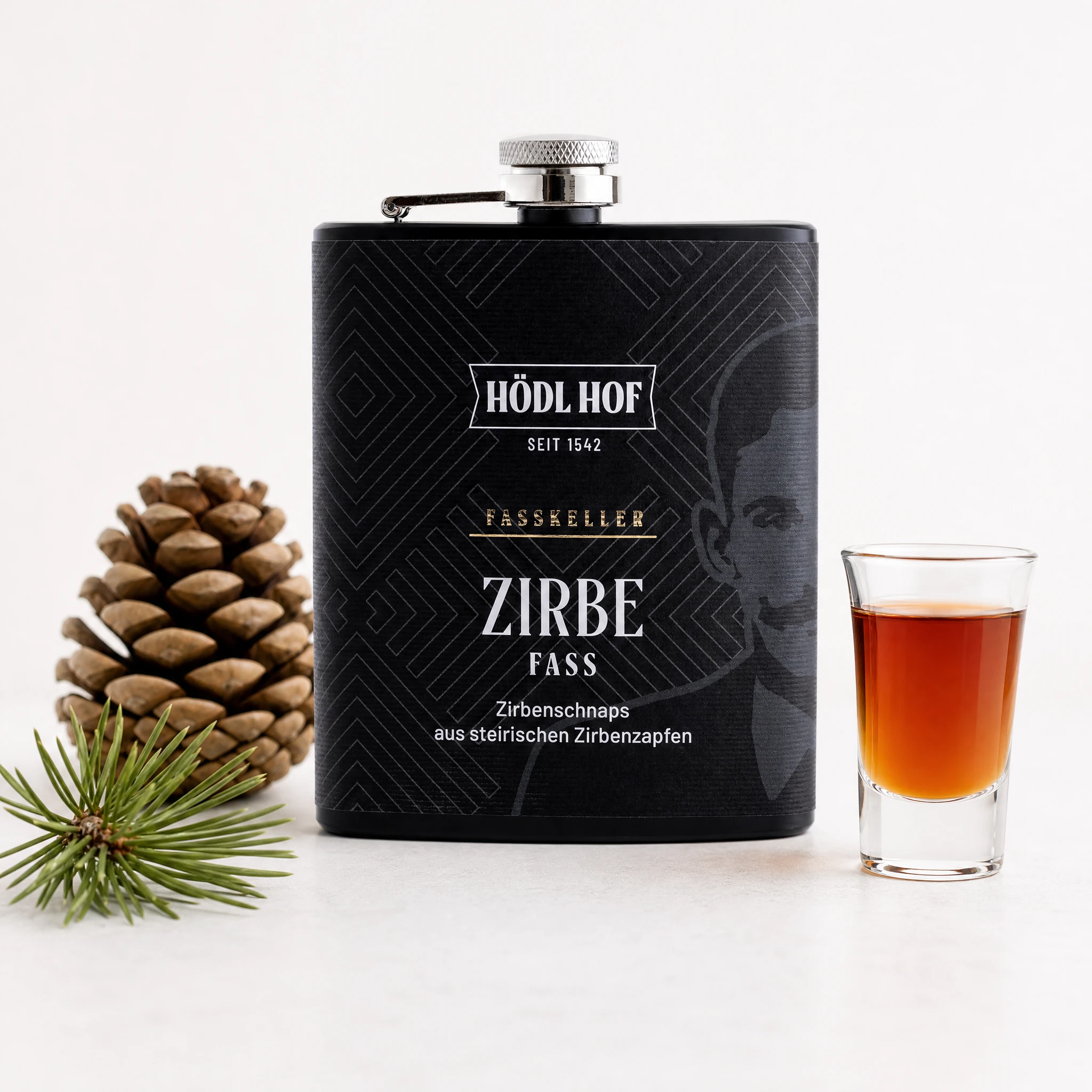 Hödl Hof Alte Zirbe Schnaps | 38% Vol. | 0,2l Flachmann