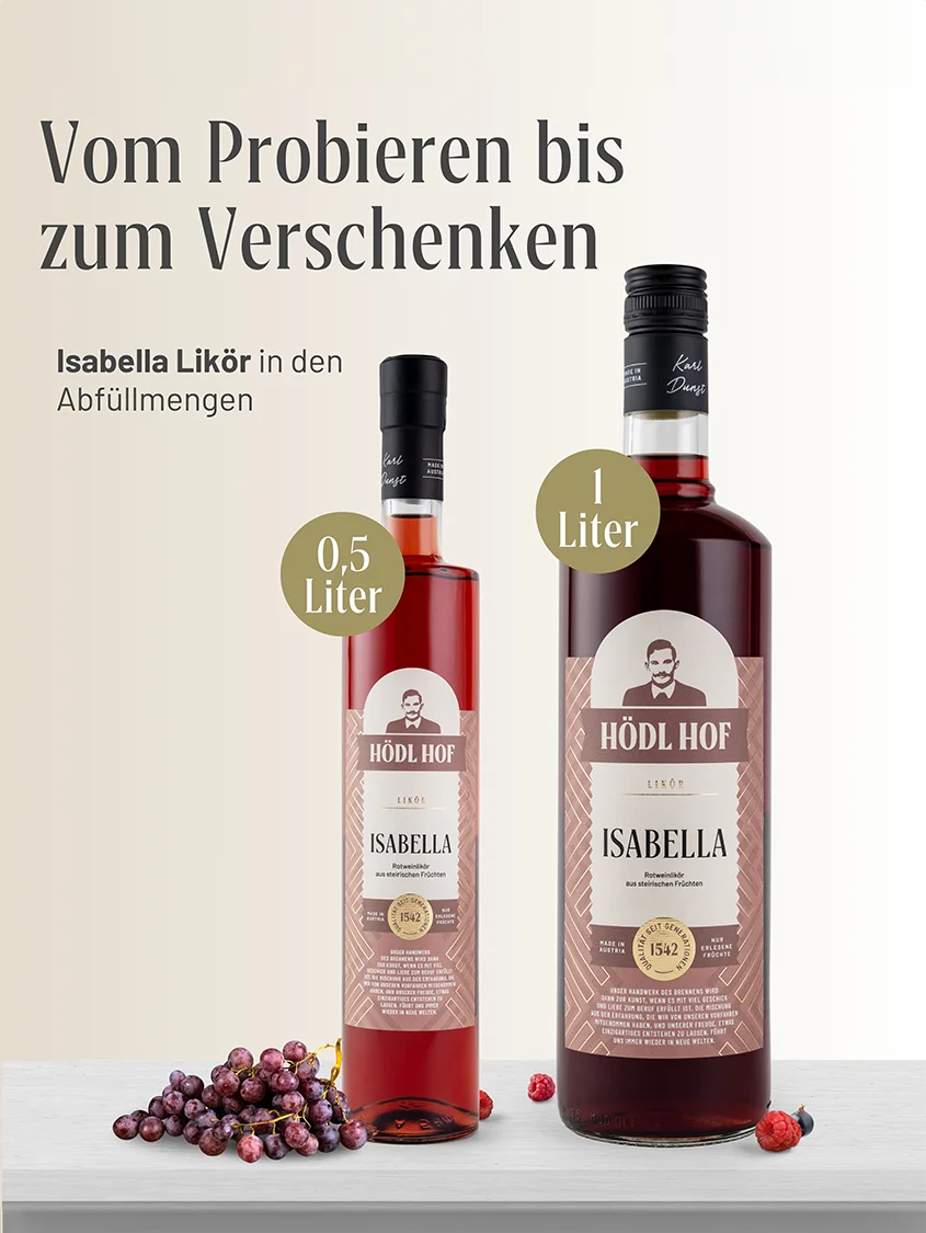 Hödl Hof "Uhudler" Isabella Likör | 20% Vol. | 1,0l