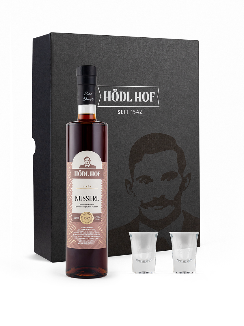 Hödl Hof Geschenkset Walnuss Likör "Nusserl" | 0.5l 