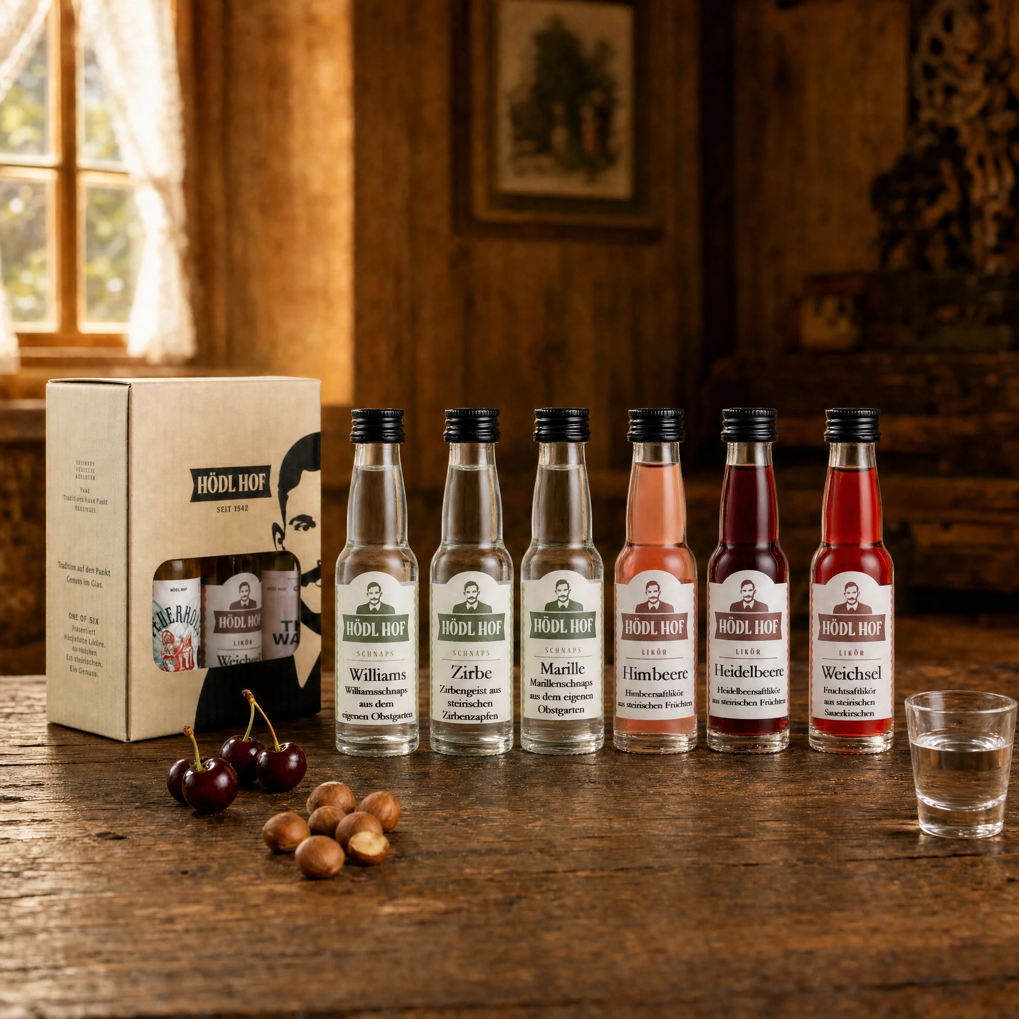 Hödl Hof Schnaps & Liköre 1 Miniaturen Probierset | 6x0,02l