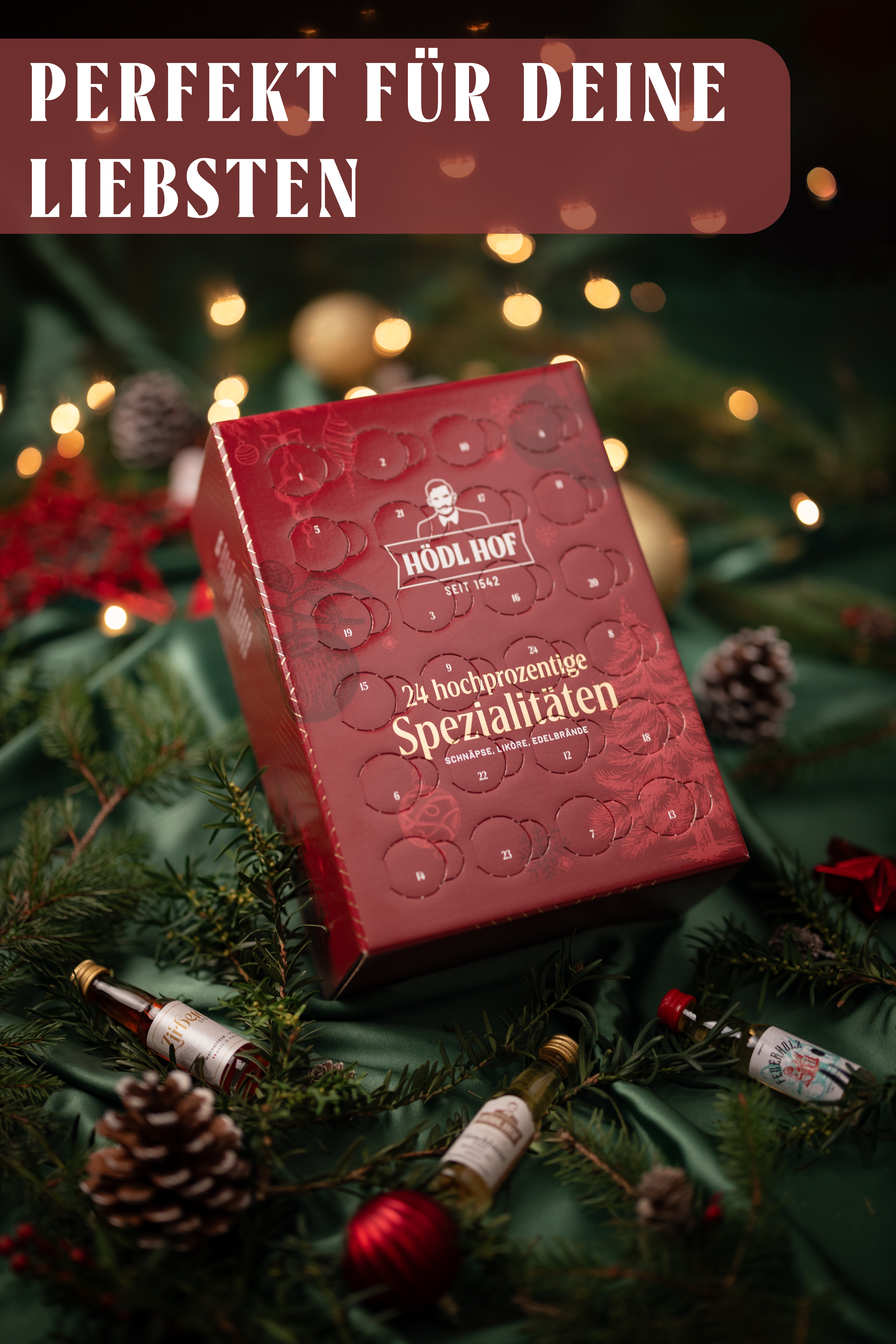 Hödl Hof Adventkalender 2025 | Vol. 31,7% | 24 ausgesuchte Miniaturen 0,02l