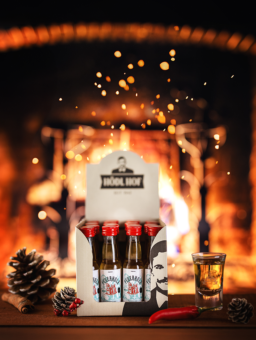 Feuerholz Whiskylikör mit Zimt & Chilli | 33% Vol. | 24x0,02l