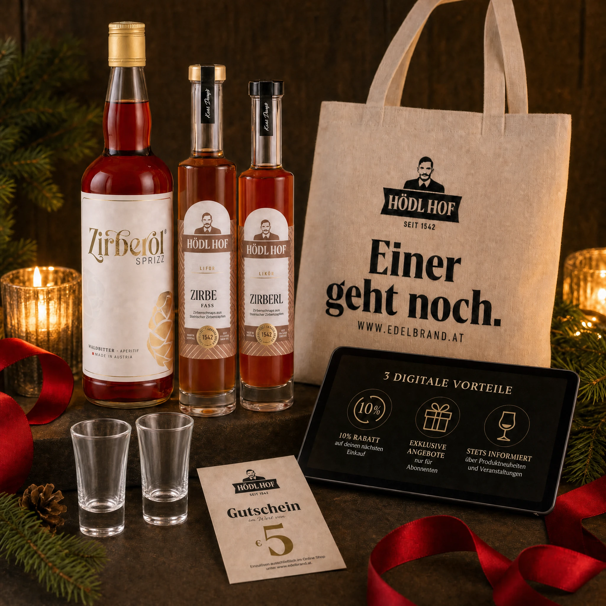 Zirbenschnaps Entdecker Vorteil-Set