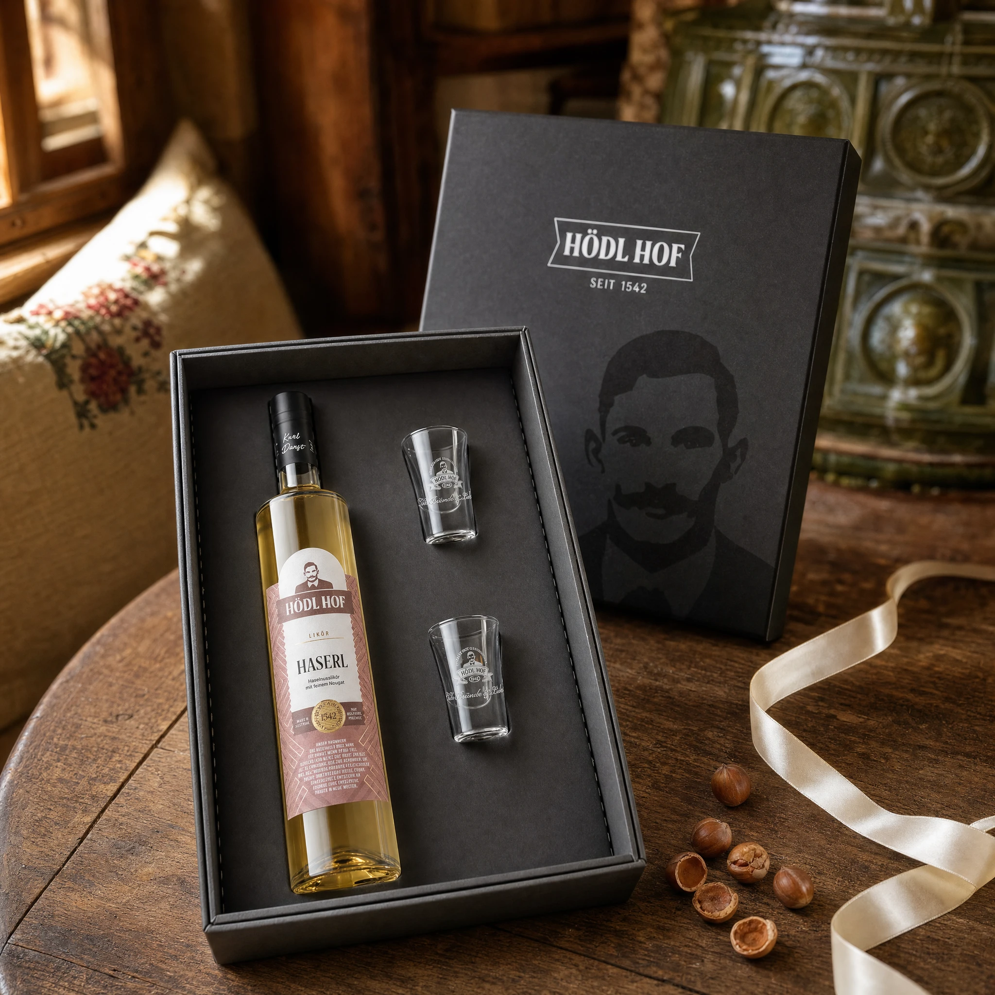 Hödl Hof Geschenkset Haselnuss Likör „Haserl“ | 0,5l