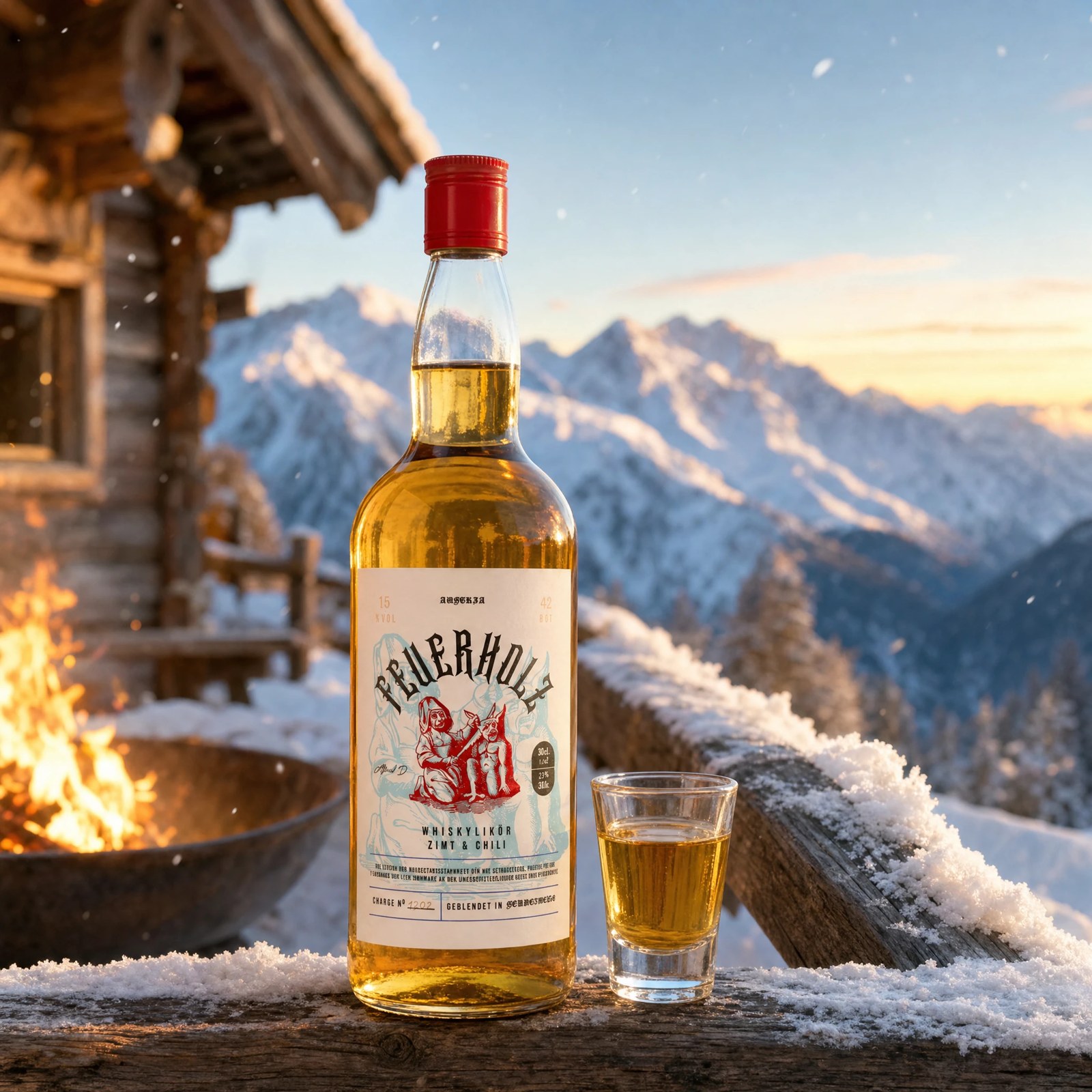 Feuerholz Whiskylikör mit Zimt & Chili | 33% Vol. | 1,0l