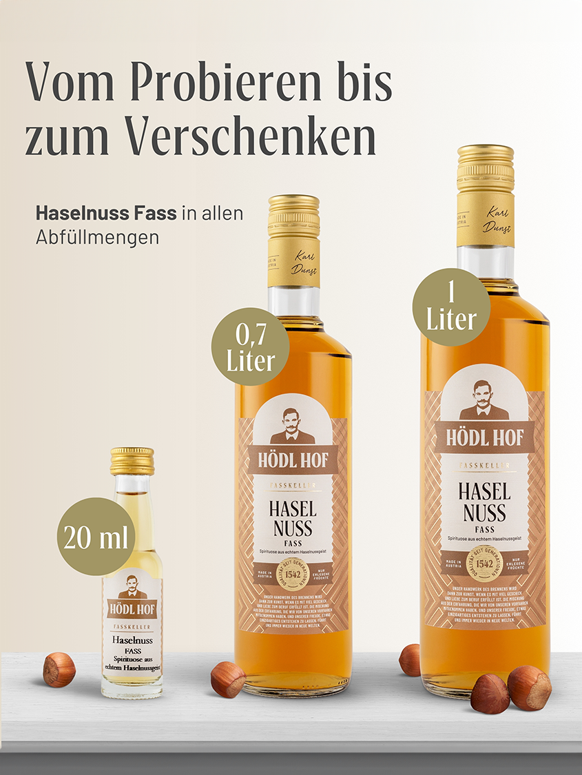 Hödl Hof Haselnuss Fass Schnaps Fassgelagert | 38% Vol. | 1,0l
