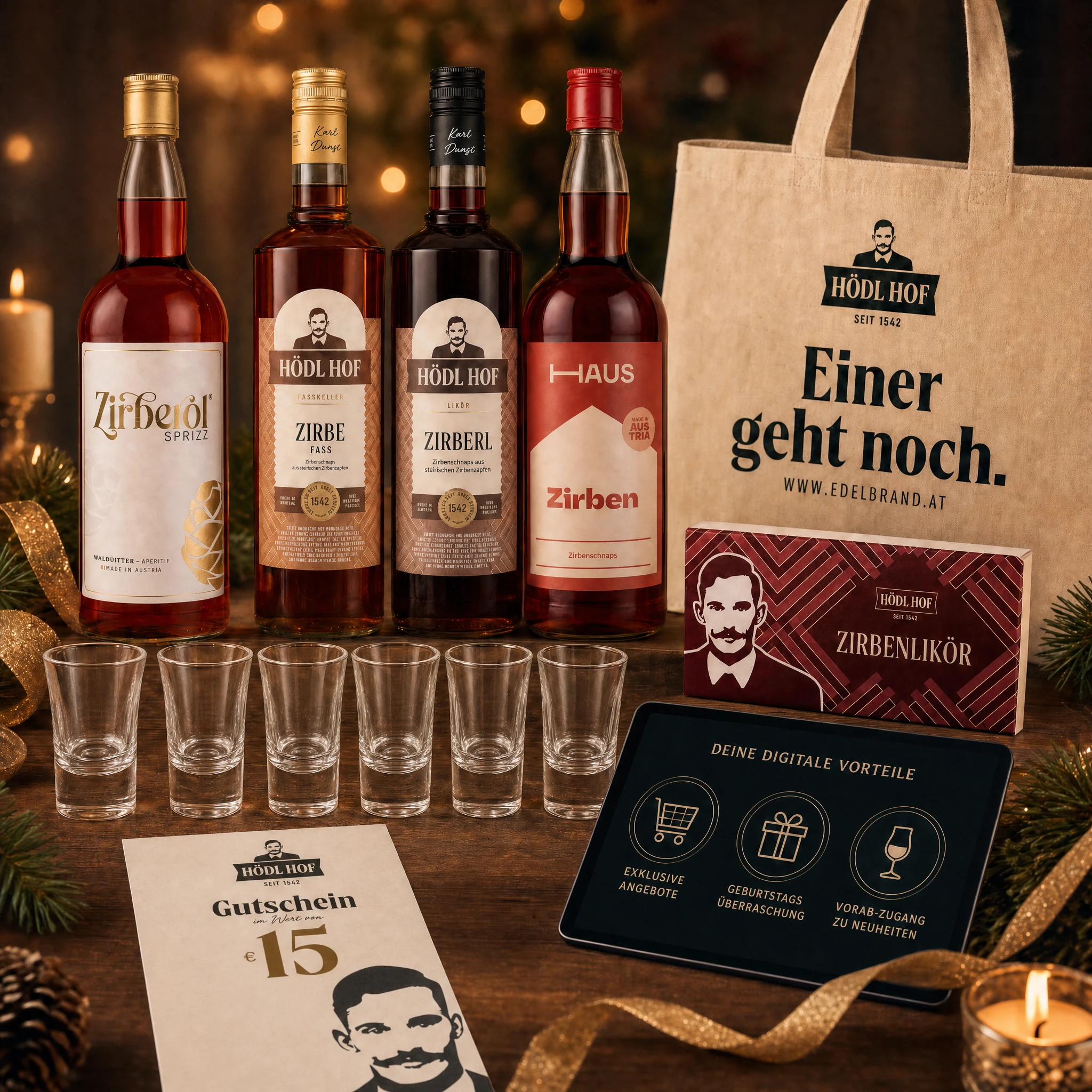 Zirbenschnaps Premium Vorteil-Set