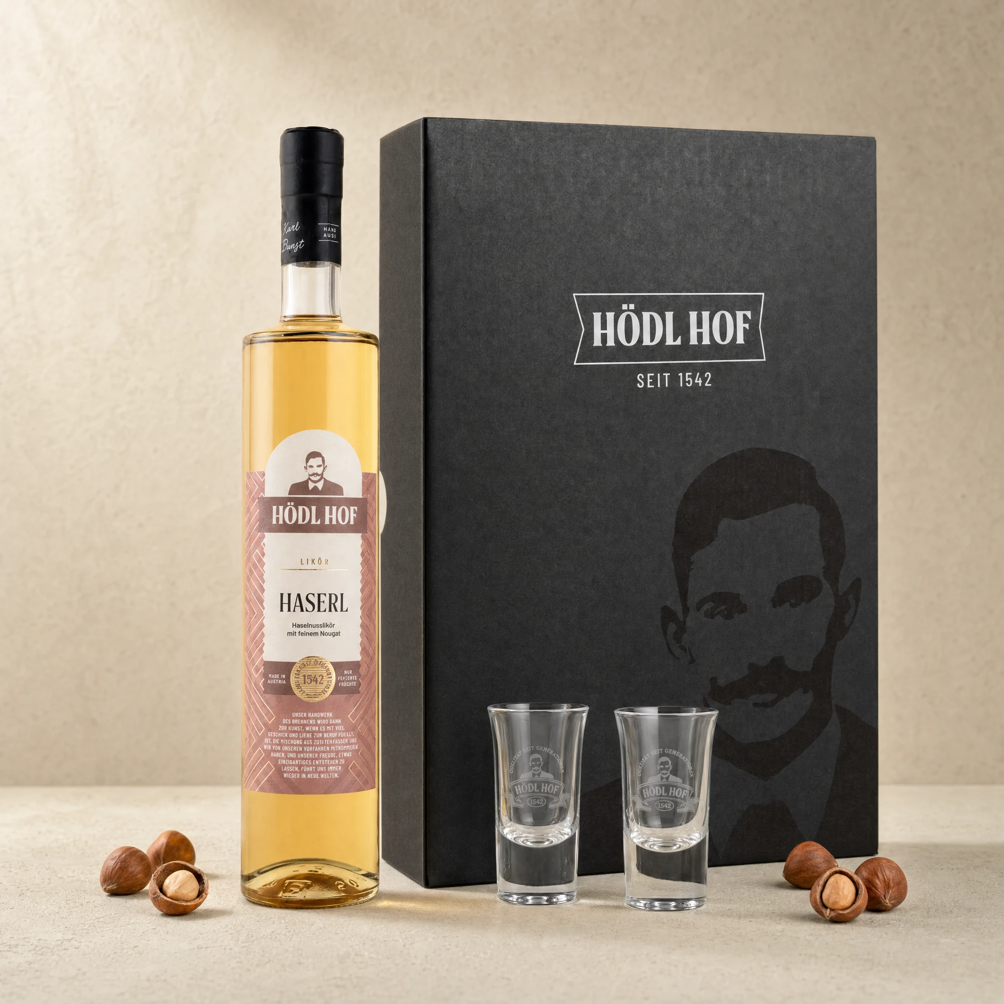 Hödl Hof Geschenkset Haselnuss Likör „Haserl“ | 0,5l